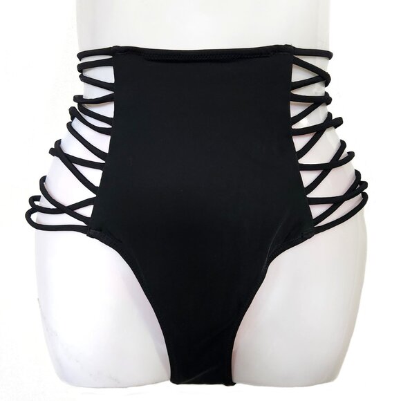 Super Sexy PINK High Waisted Strappy Bikini Bottom - Picture 1 of 5